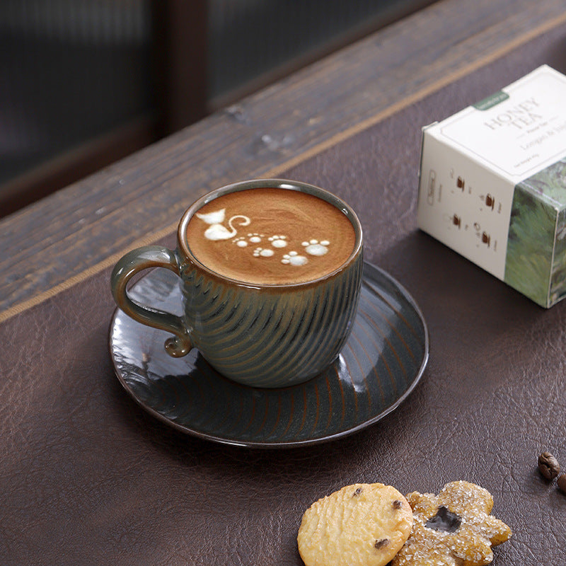 Clay fired Coffee Cup and Saucer