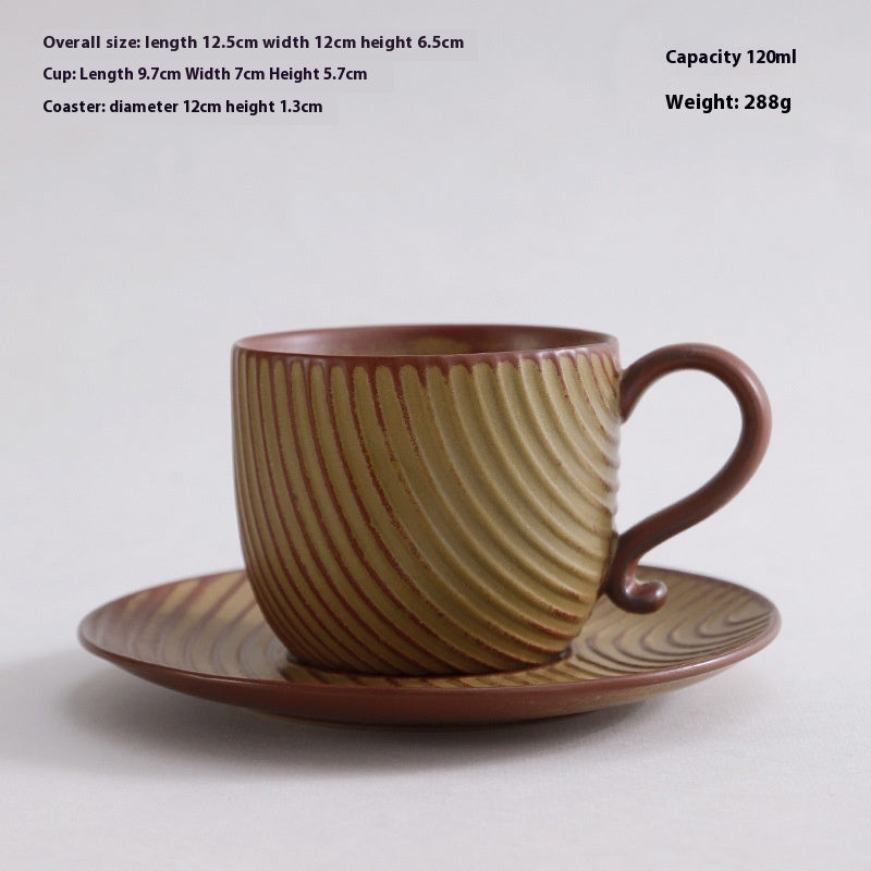 Clay fired Coffee Cup and Saucer